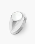 Oval White Ring (Silver)