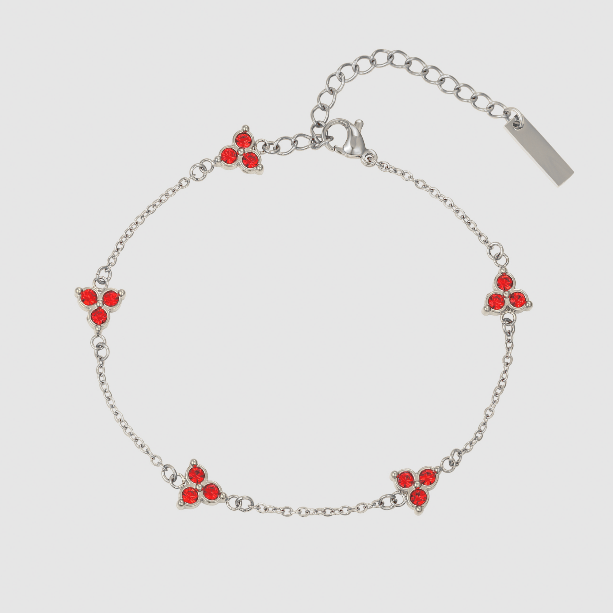 Red Clover Bracelet (Silver)