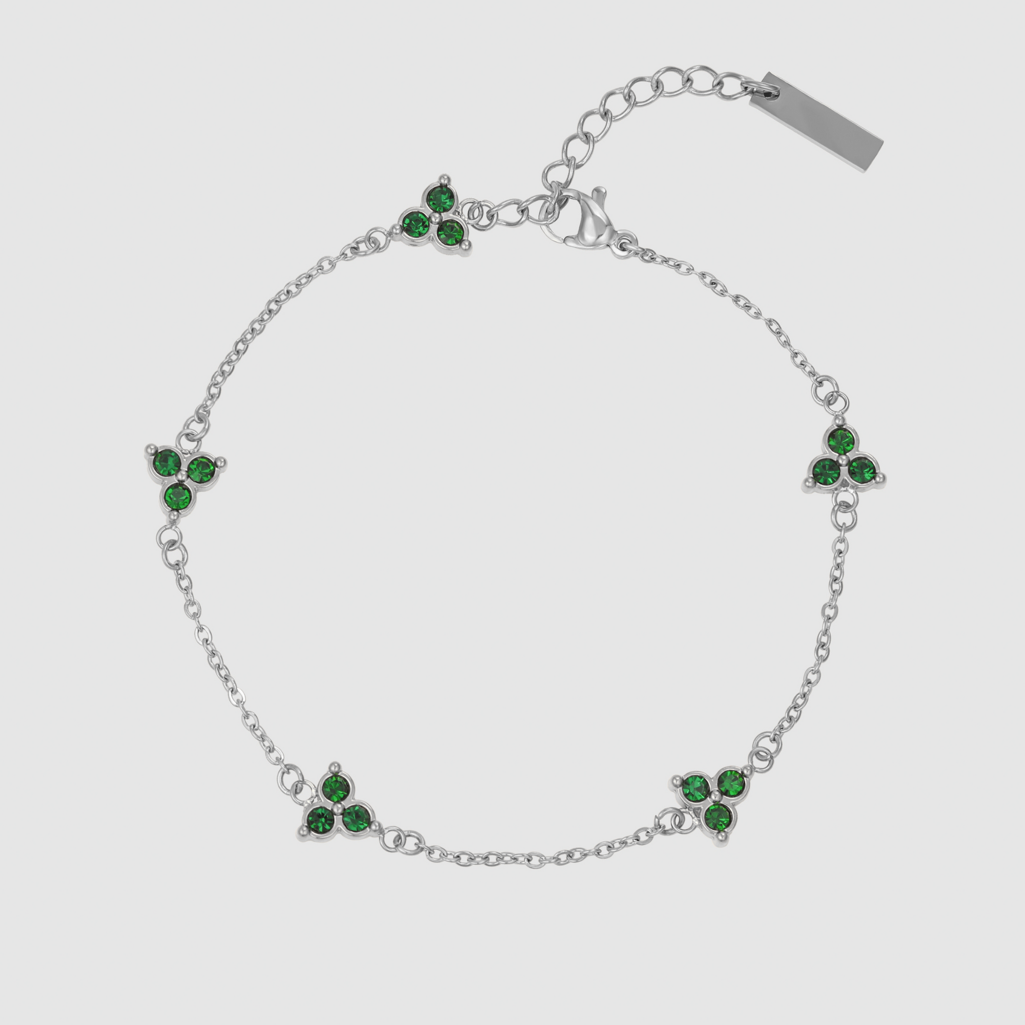 Green Clover Bracelet (Zilver)