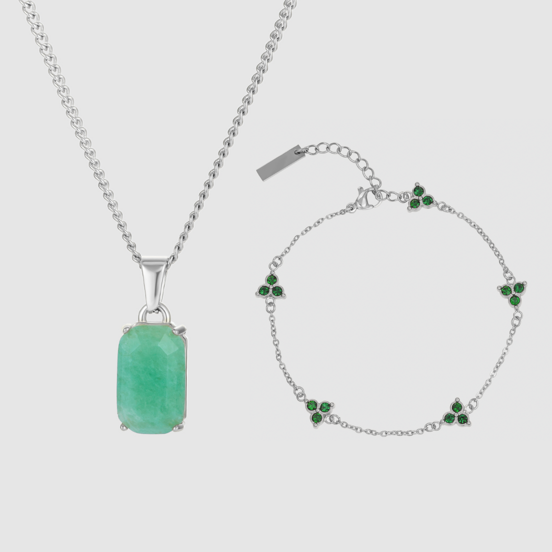 Aurora x Green Clover Set (Silver)
