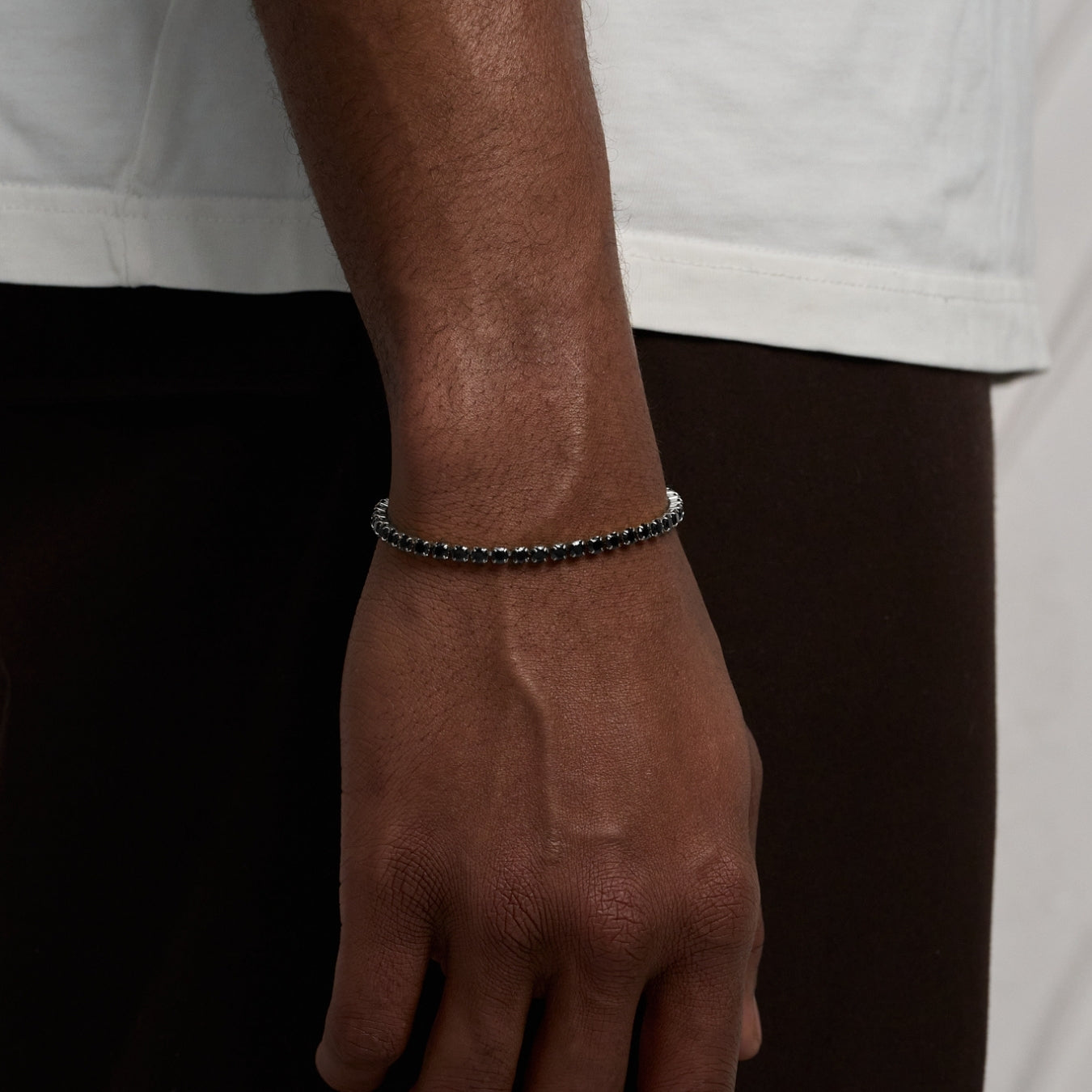 Tennis Black Bracelet (Silver)