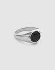 Oval Black Ring (Silver)