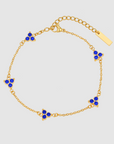 Blue Clover Bracelet (Goud)