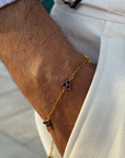 Blue Clover Bracelet (Gold)