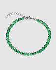 Tennis Green Bracelet (Silver)