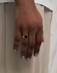 Oval Black Ring (Gold)