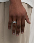 Oval White Ring (Silver)