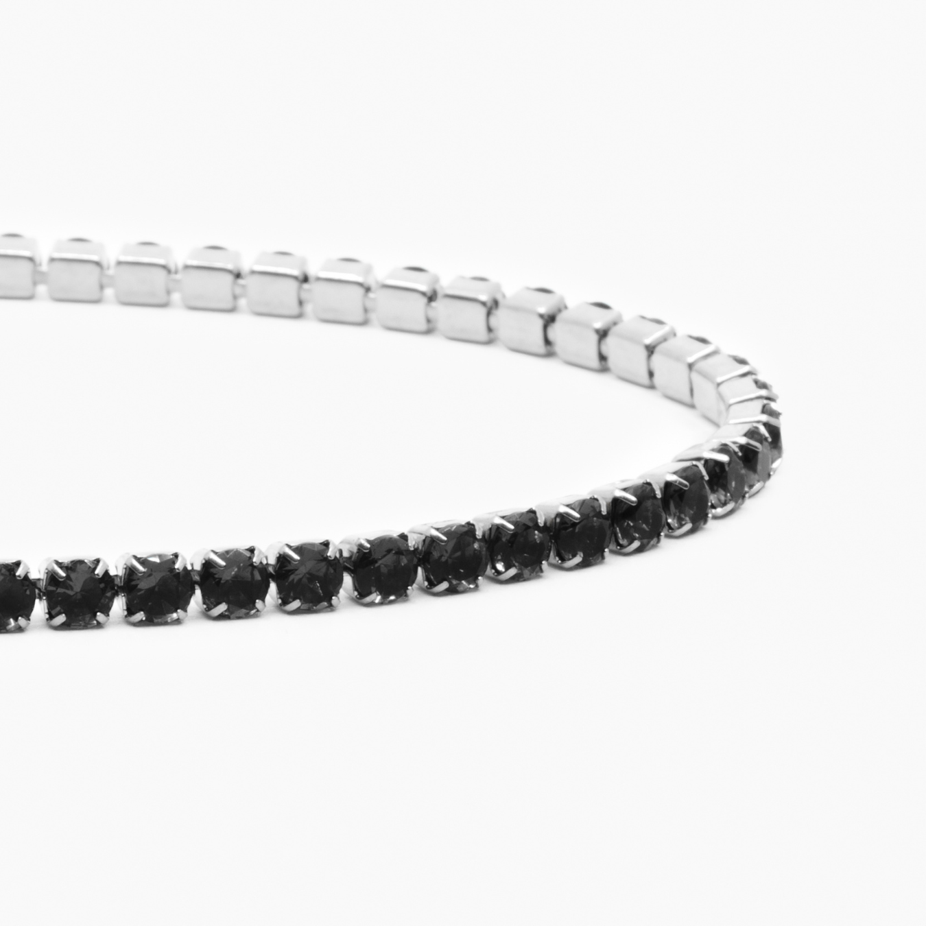 Tennis Black Bracelet (Silver)
