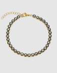 Tennis Black Bracelet (Gold)