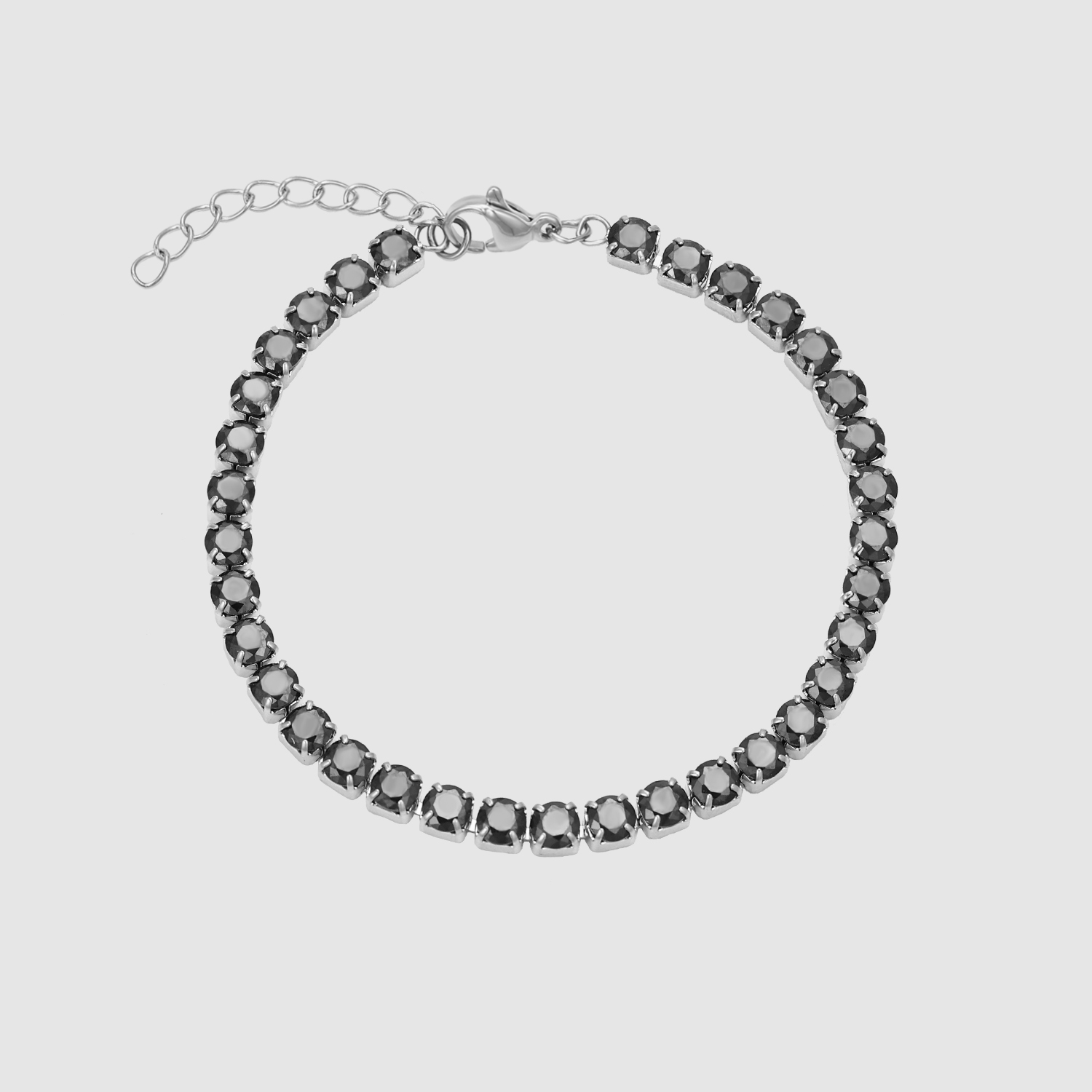 Tennis Black Bracelet (Silver)