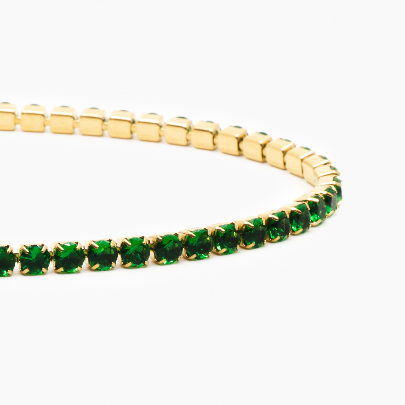 Tennis Green Bracelet (Gold)