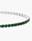 Tennis Green Bracelet (Silver)