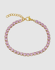 Tennis Pink Bracelet (Gold)