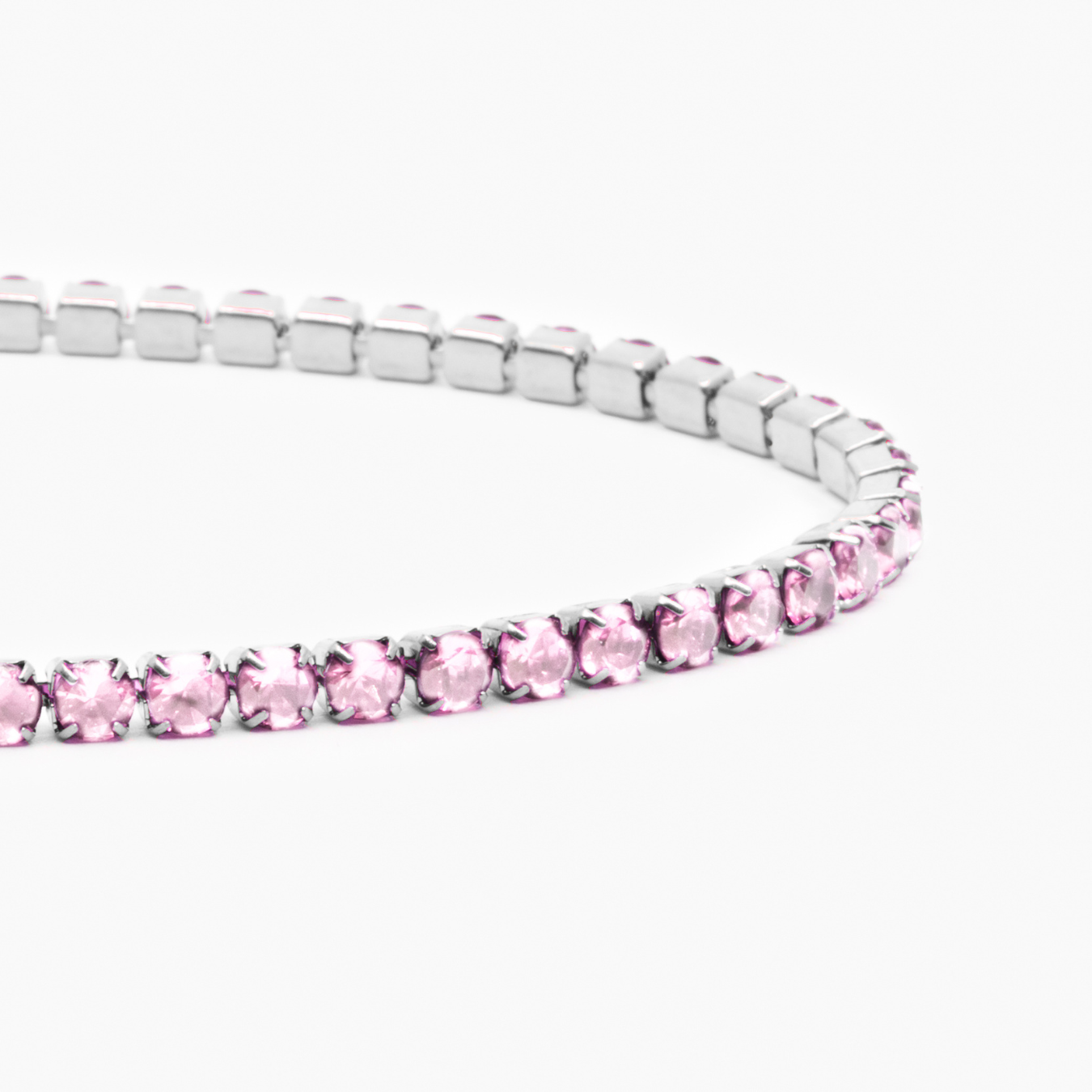 Tennis Pink Bracelet (Silver)