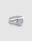Oval White Ring (Silver)