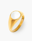 Oval White Ring (Gold)