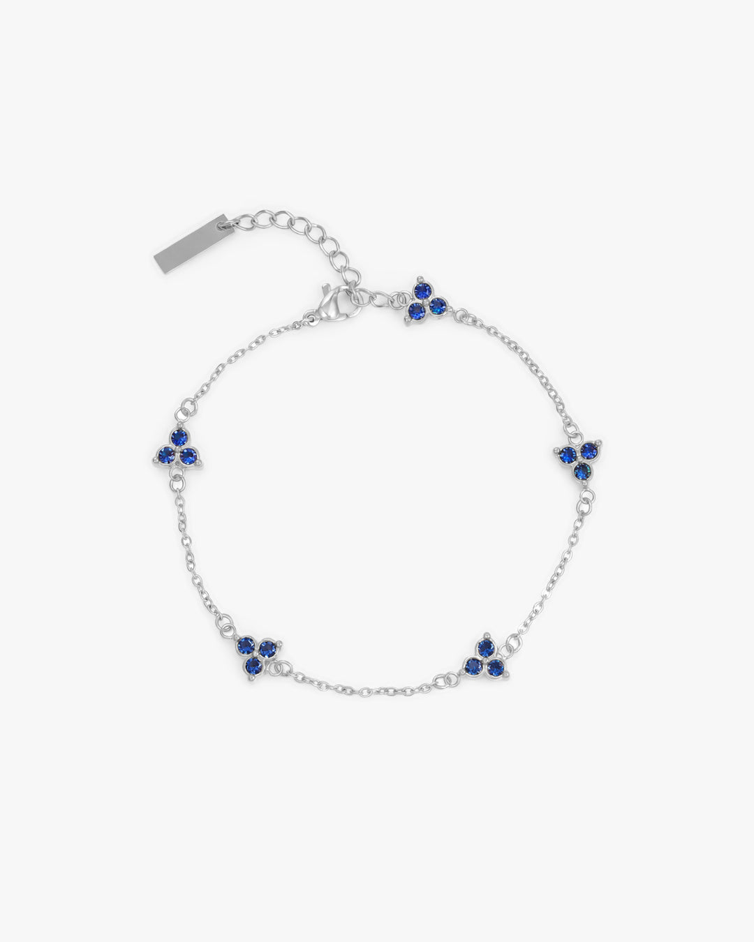 Blue Clover Bracelet (Silver)