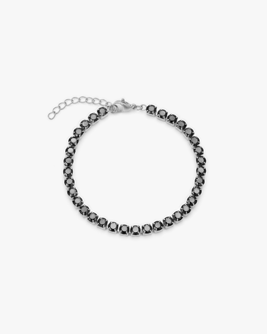 Tennis Black Bracelet (Silver)