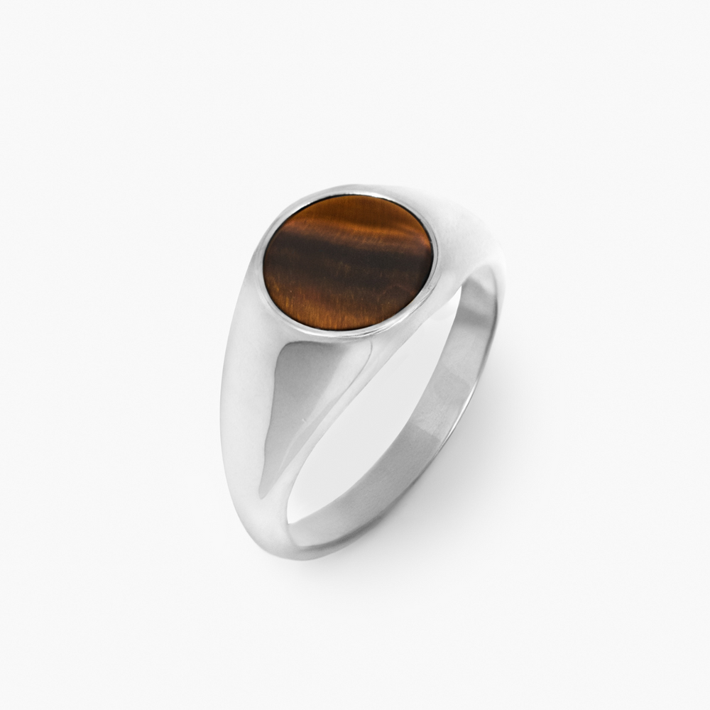 Oval Tiger's Eye Ring (Silber)