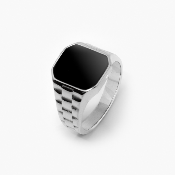 Watch Black Ring (Silver)