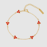 Red Clover Bracelet (Gold)