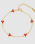 Red Clover Bracelet (Gold)