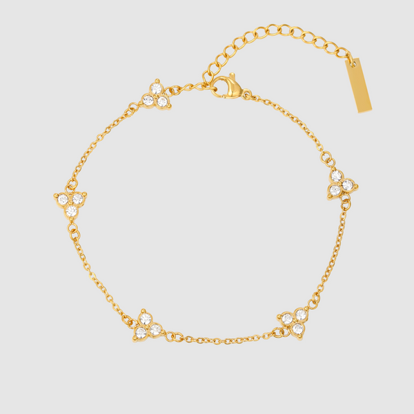 White Clover Bracelet (Gold)