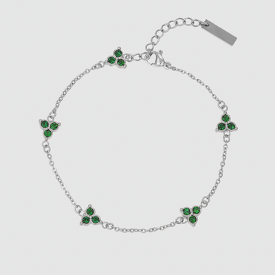 Green Clover Bracelet (Silver)