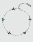 Green Clover Bracelet (Silver)