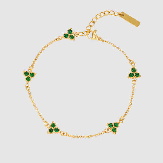Green Clover Bracelet (Gold)