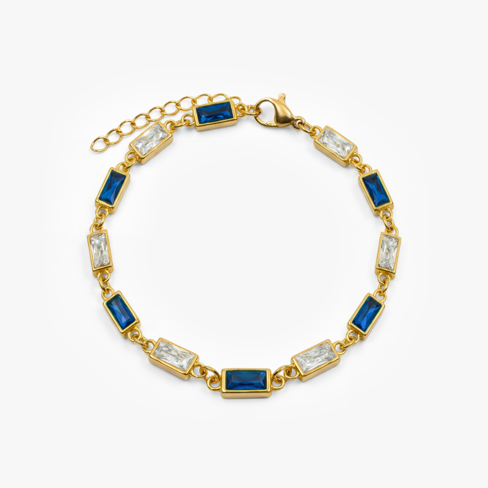 Pulsera azul celeste (oro)