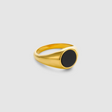 Oval Black Ring (Gold)