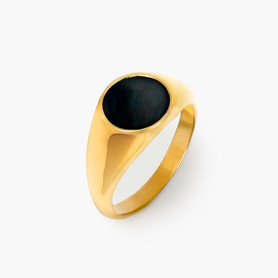 Oval Black Ring (Gold)