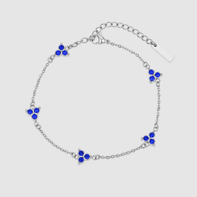 Blue Clover Bracelet (Silber)