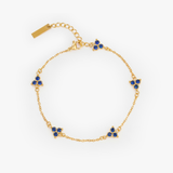 Blue Clover Bracelet (Gold)