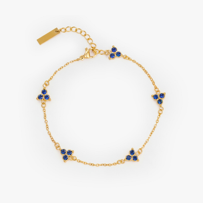 Blue Clover Bracelet (Gold)