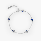 Blue Clover Bracelet (Silber)