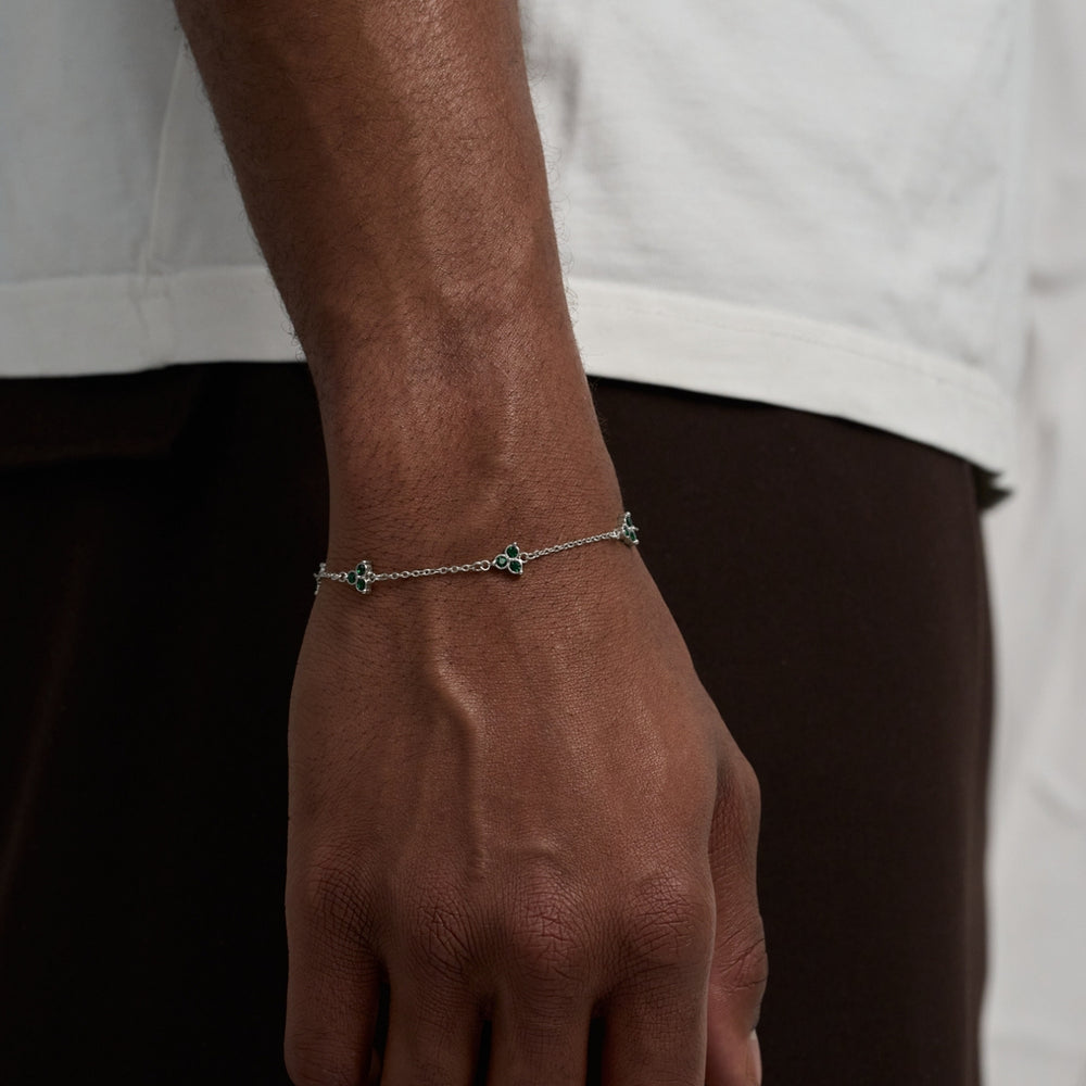 Green Clover Bracelet (Zilver)