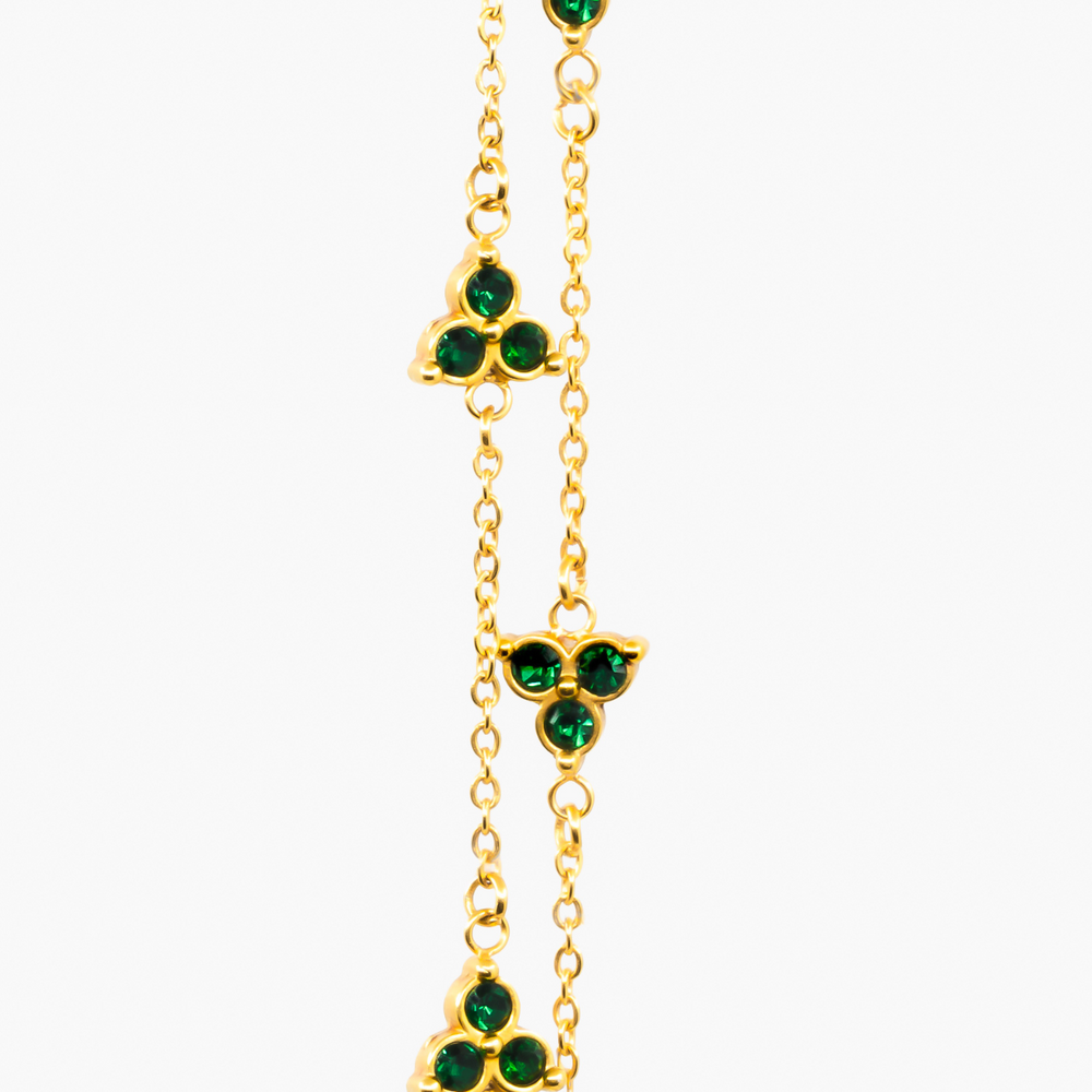 Green Clover Bracelet (Gold)