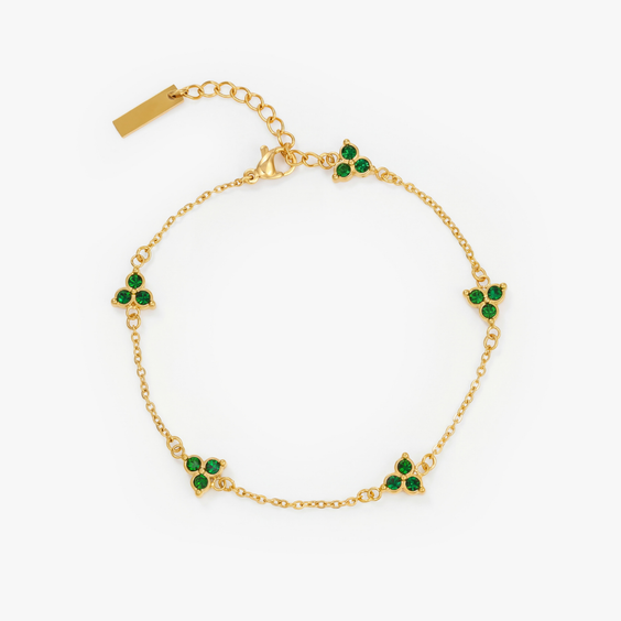 Green Clover Bracelet (Gold)