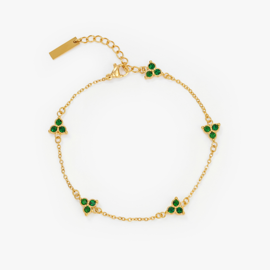 Green Clover Bracelet (Gold)
