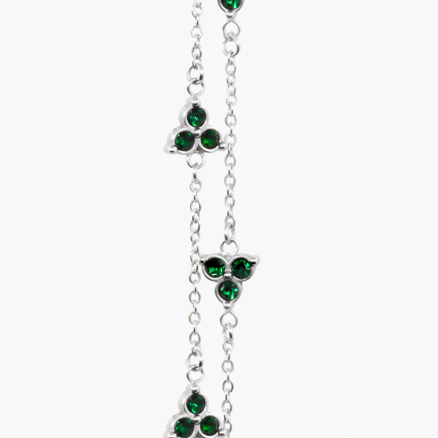 Green Clover Bracelet (Silver)