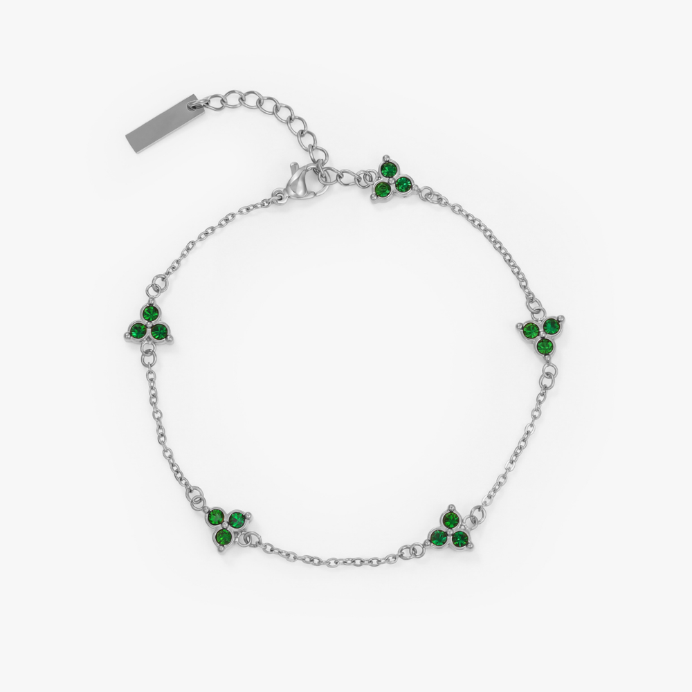 Green Clover Bracelet (Zilver)
