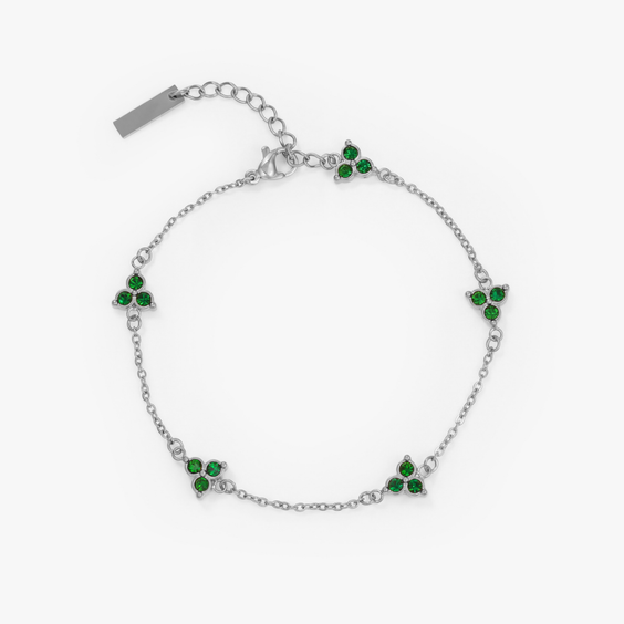 Green Clover Bracelet (Zilver)