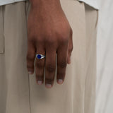 Oval Lapis Ring (Silber)