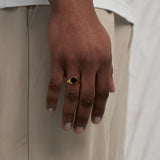 Oval Black Ring (Gold)
