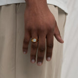 Oval White Ring (Gold)