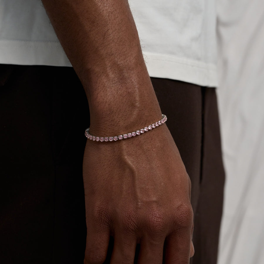 Tennis Pink Bracelet (Silber)