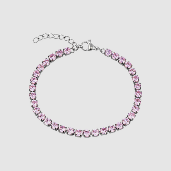 Tennis Pink Bracelet (Silver)