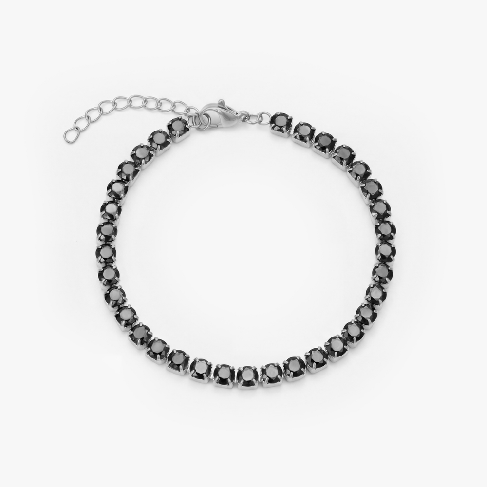 Tennis Black Bracelet (Silber)